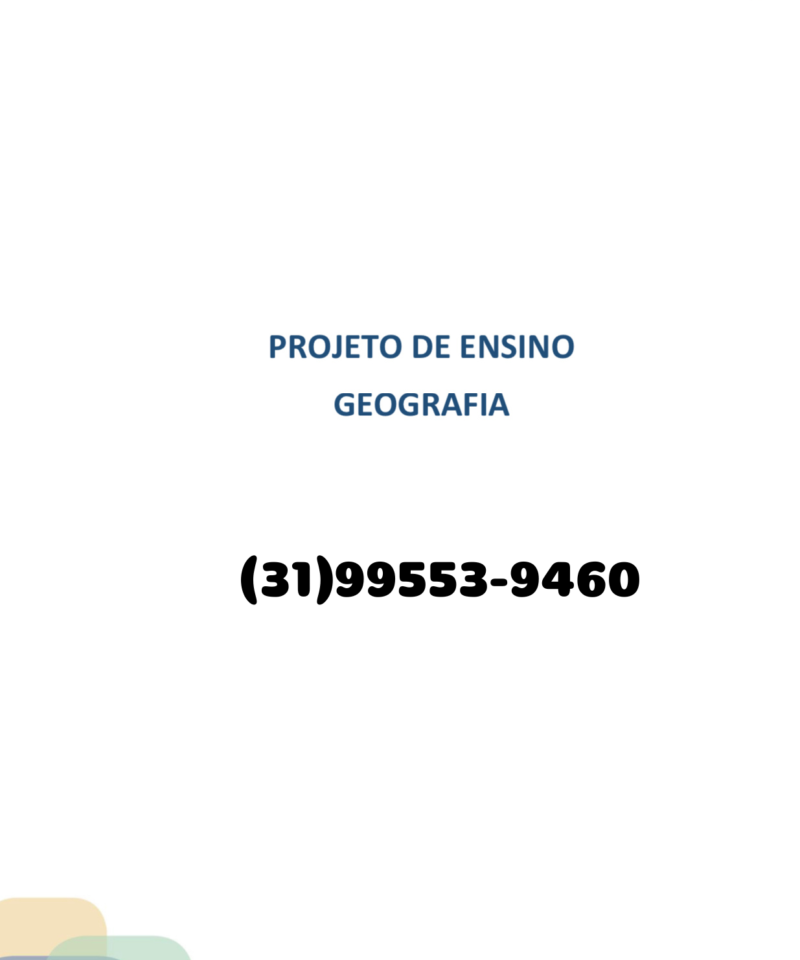 Projeto de ensino Geografia