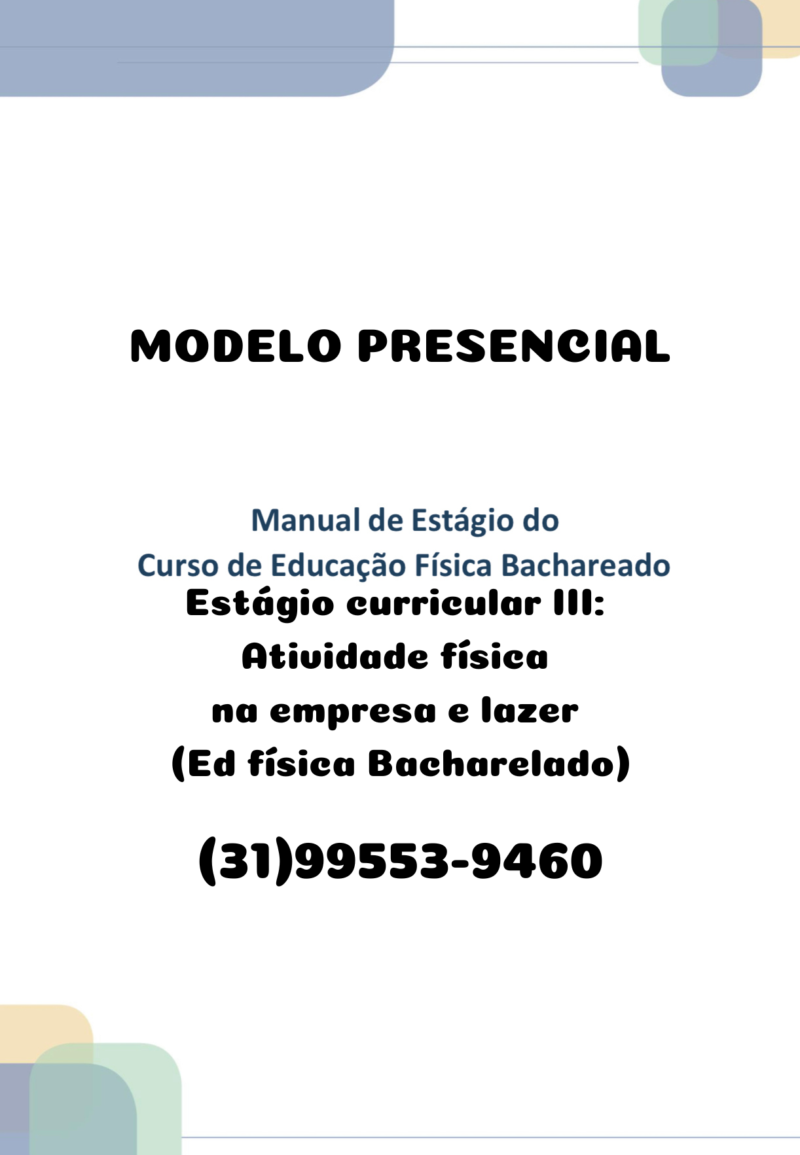 Estágio curricular III: Atividade física na empresa e lazer (Educação física Bacharelado)