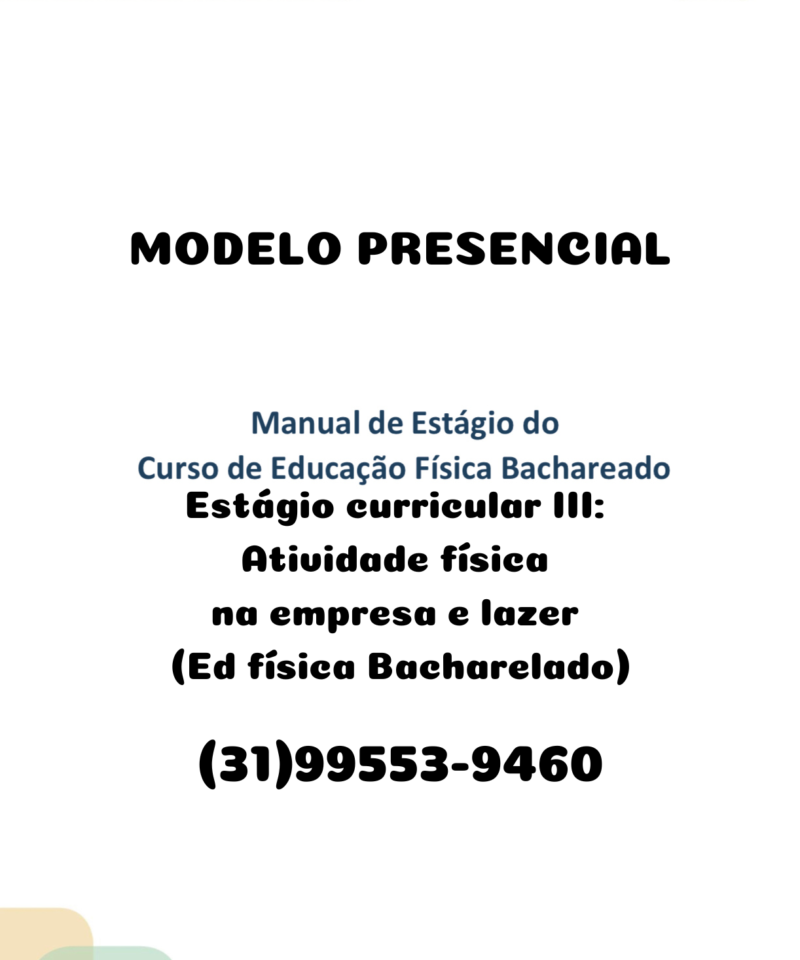 Estágio curricular III: Atividade física na empresa e lazer (Educação física Bacharelado)