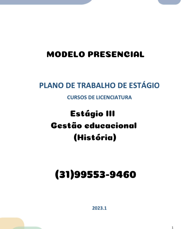 Estágio III Gestão educacional (História)
