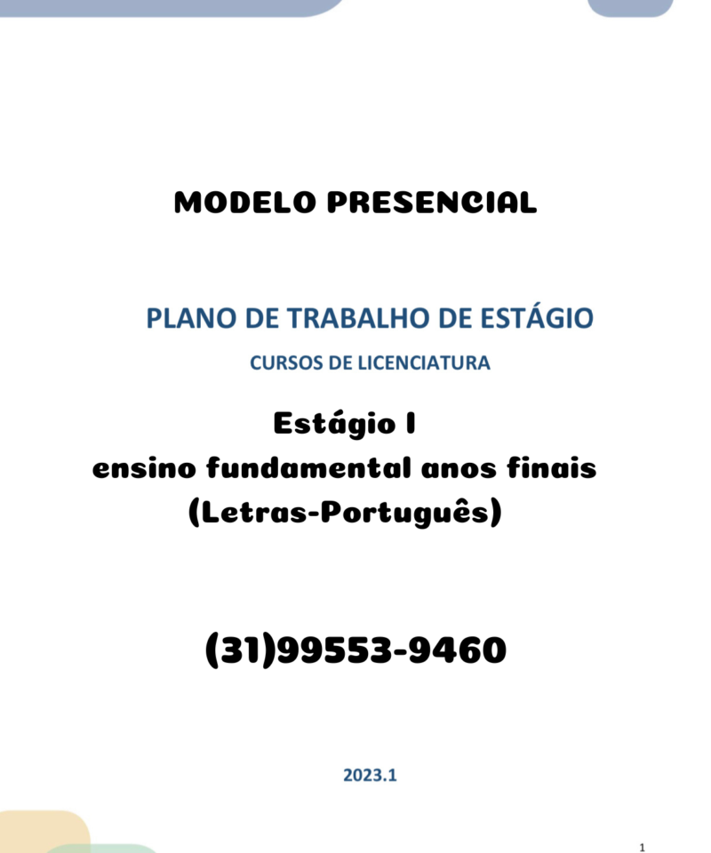 Estágio I ensino fundamental anos finais (Letras - Português)