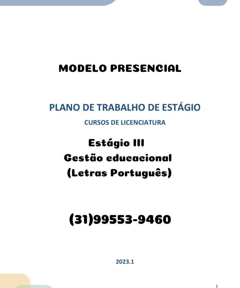 Estágio III Gestão educacional (Letras Português)