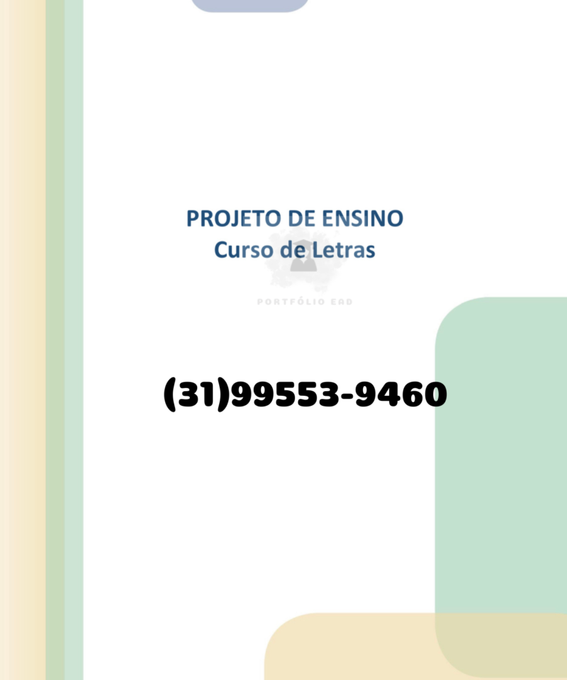 Projeto de ensino Letras