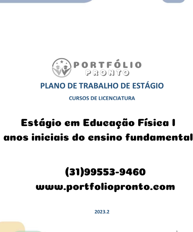 Estágio em Educação Física I anos iniciais do ensino fundamental