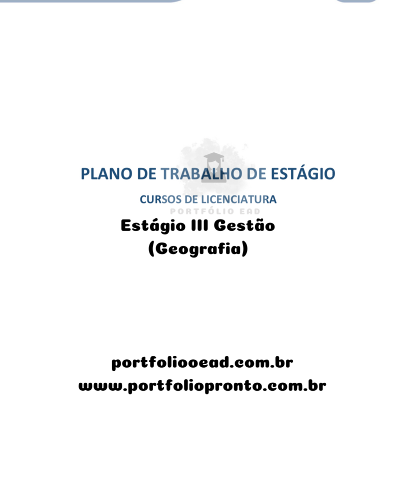 Estágio III Gestão (Geografia)