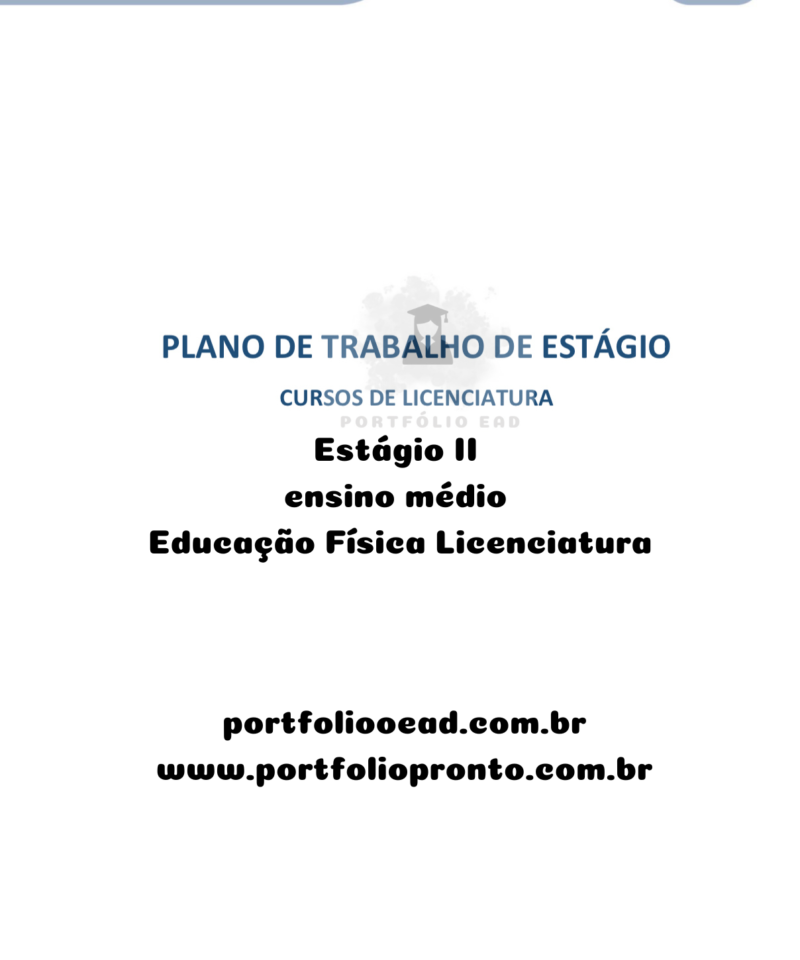 Estágio II ensino médio Educação Física Licenciatura