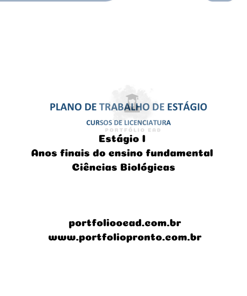 Estágio I Anos finais do ensino fundamental Ciências Biológicas