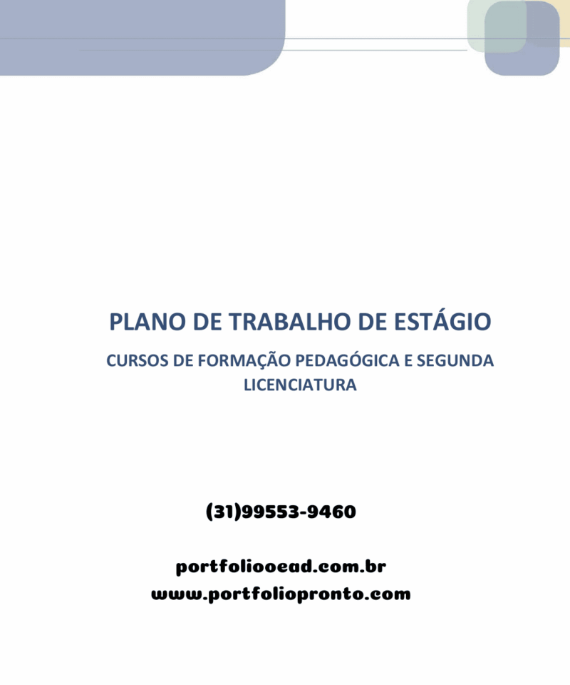 Estágio II Formação pedagógica em Pedagogia