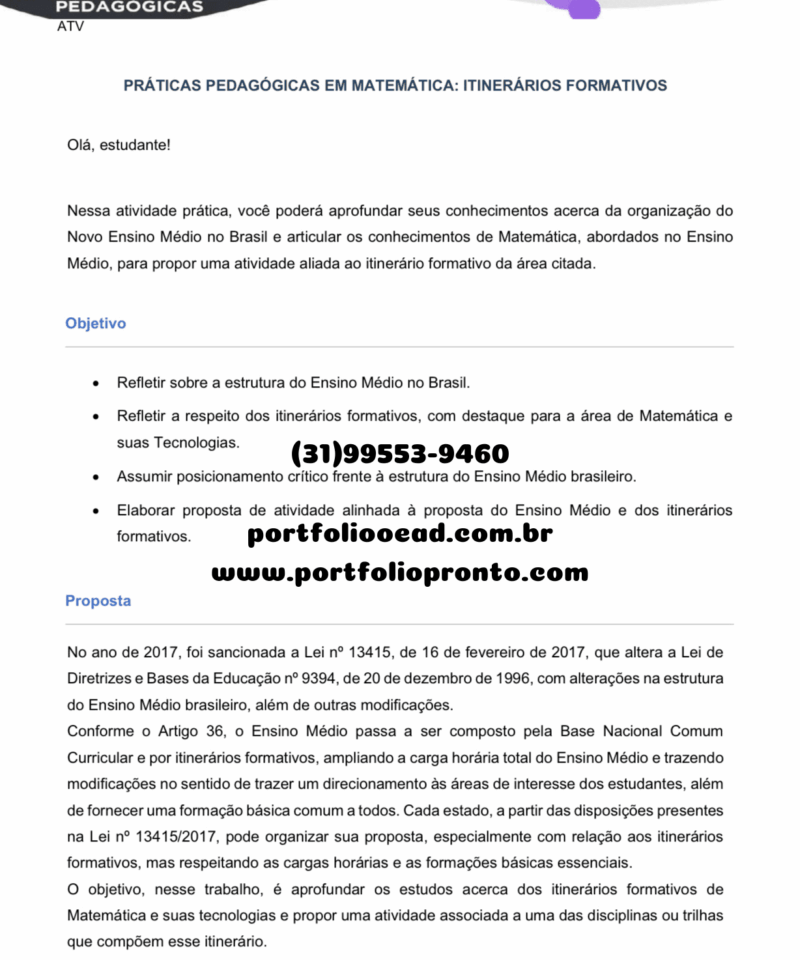 Práticas pedagógicas em Matemática: itinerários formativos