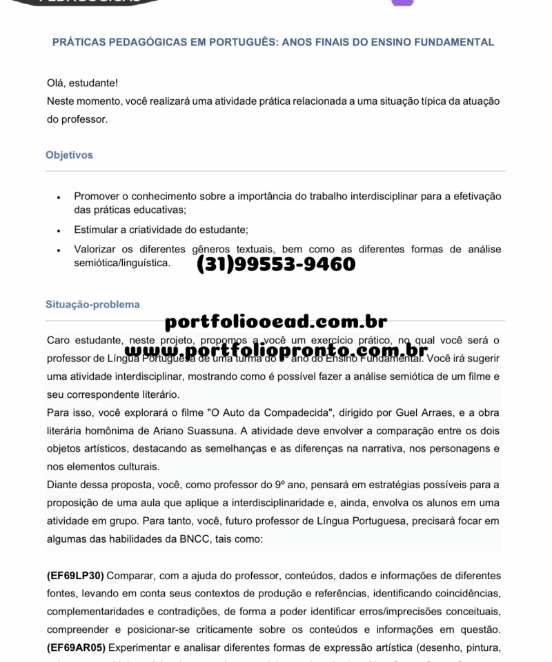 Práticas Pedagógicas em Português Anos Finais do Ensino Fundamental