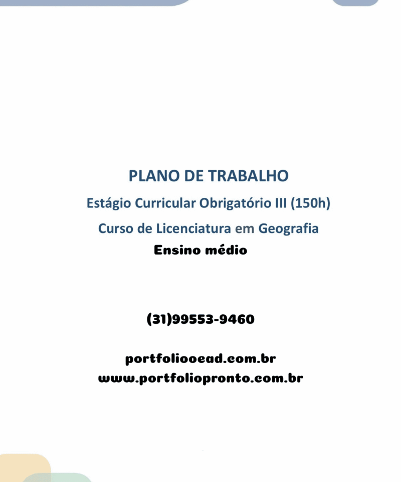 Estágio III Geografia (ensino médio)