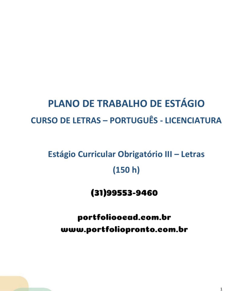 Estágio III Letras Português